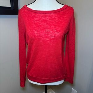 Victoria’s Secret Red Lightweight Knit Long Sleeve Boat Neck Top XS